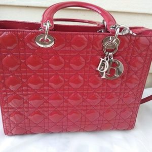Lady Dior Large Patent Tote/Satchel